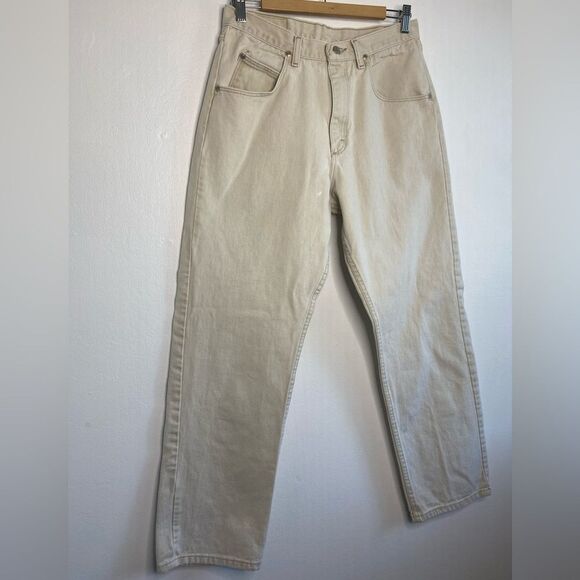 Wrangler Silver Edition Cream Jeans Size 32 Straight leg regular fit - Picture 2 of 9